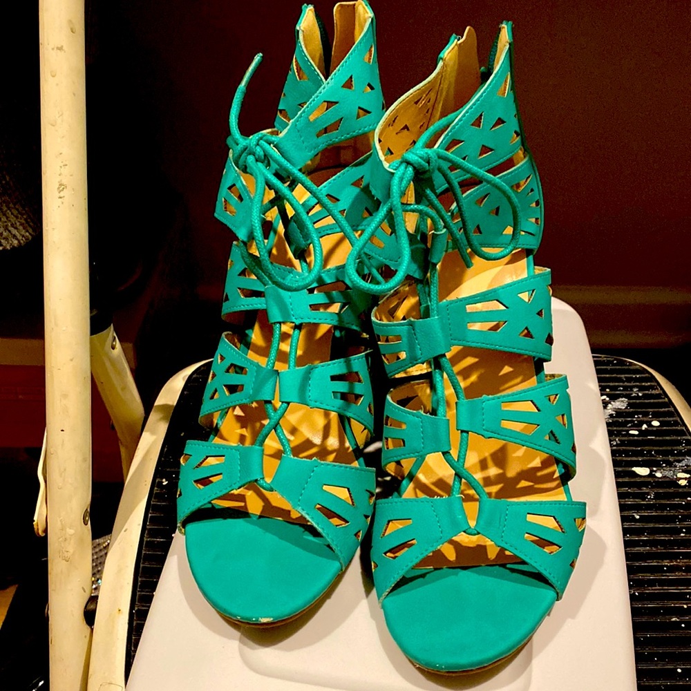 A Fun Teal High Heel Shoe